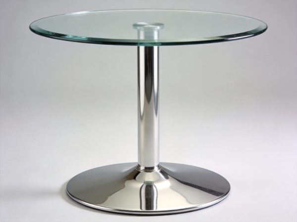 Oval Tempered Glass Top Side Table